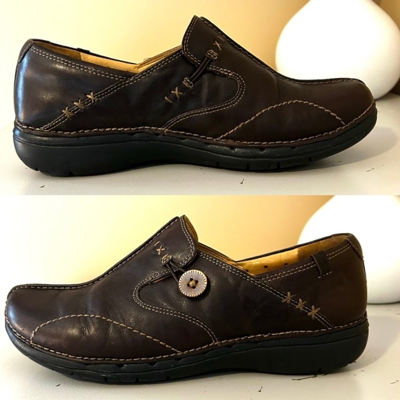 Clarks Unstructured Leather Loop Loafer Women’s Size 9.5 Dark Brown - Picture 7 of 14